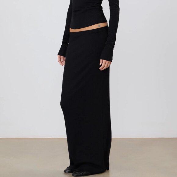 ETERNE EMMA SKIRT BLACK MAXI KNIT PENCIL STILETTO XS NWT - Picture 3 of 9